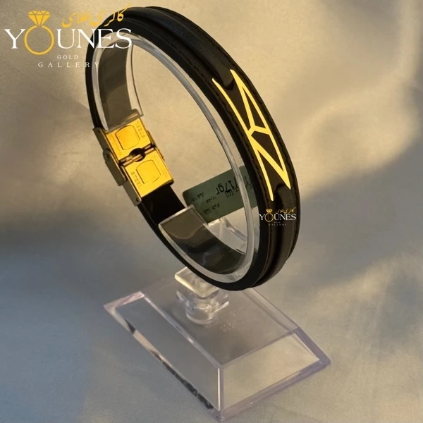 دستبند طلا چرم مردانه L194